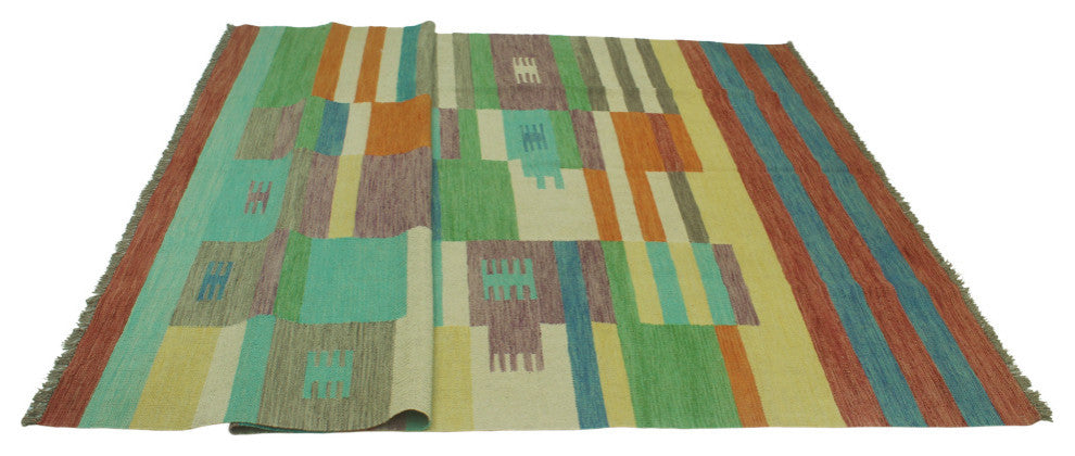 Winchester Kilim Siobhan Rust/Blue Rug, 6'6x9'8