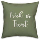 Trick Or Treat in Green 18x18 Throw Pillow
