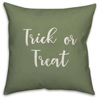 Trick Or Treat in Green 18x18 Throw Pillow
