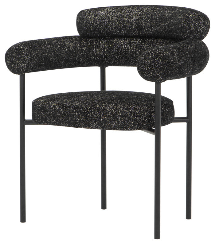 Portia Salt & Pepper Fabric Dining Chair