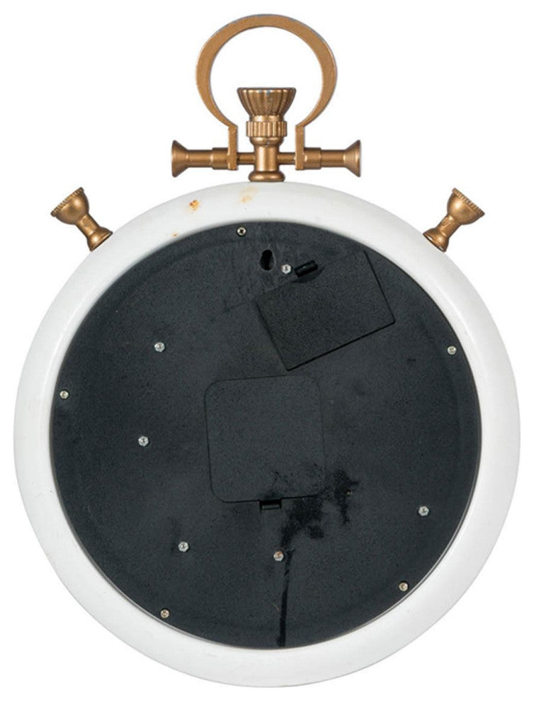 White and Gold Pocket Styled Vintage Wall Clock