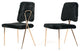 Set of 2 Glam Modern Black Faux Fur Dining Chairs