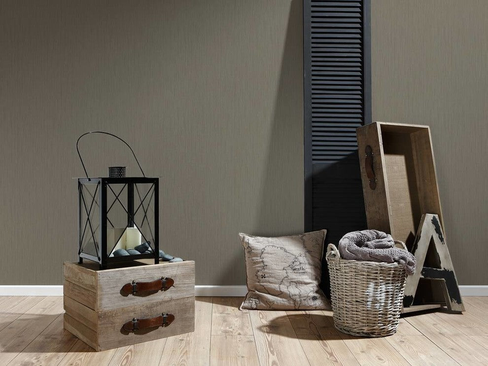 DecoWorld 2, Natural  Brown Wallpaper Roll, Modern Wall Decor Accent
