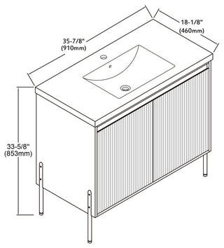 Flutie 36" Bathroom Vanity Set, Walnut