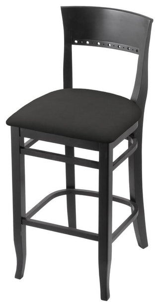 3160 25 Bar Stool with Black Finish and Canter Iron Seat