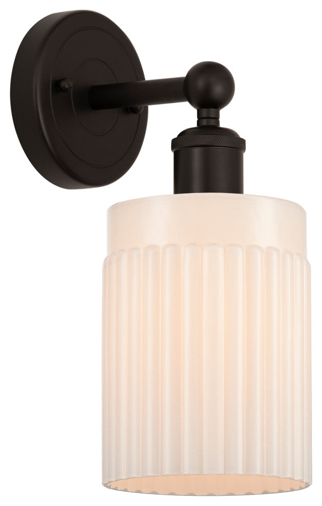 Edison Hadley 5" Sconce, Oil Rubbed Bronze, Matte White Shade