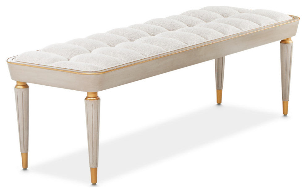 St. Charles Chenille Accent Bench, Dove Gray