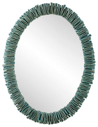 Uttermost Bonaire Teal Blue Oval Mirror
