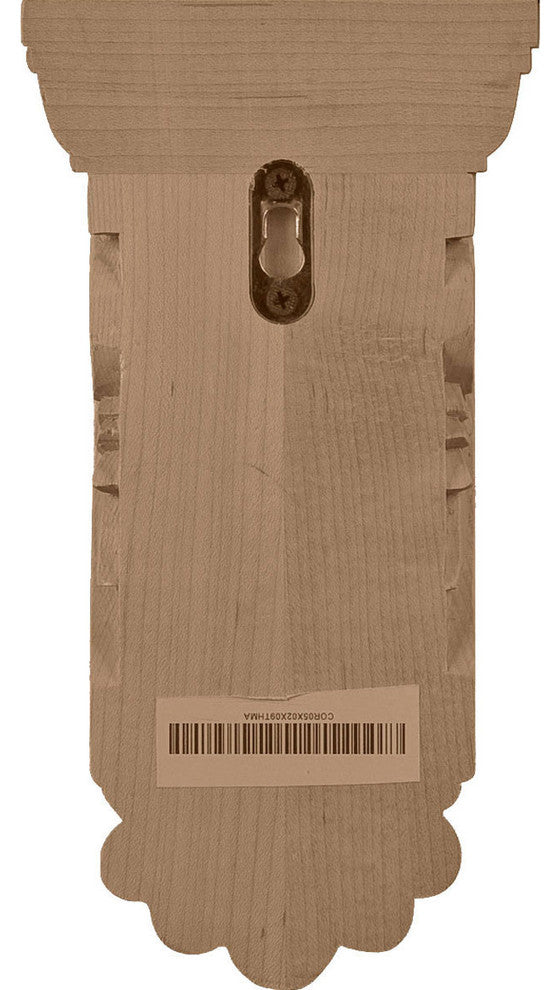 5 3/4"W x 2 3/4"D x 9 3/4"H Thin Flowing Acanthus Corbel, Cherry