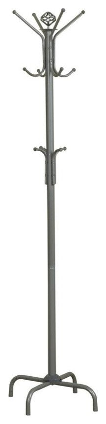 Coat Rack, 70" Silver Metal