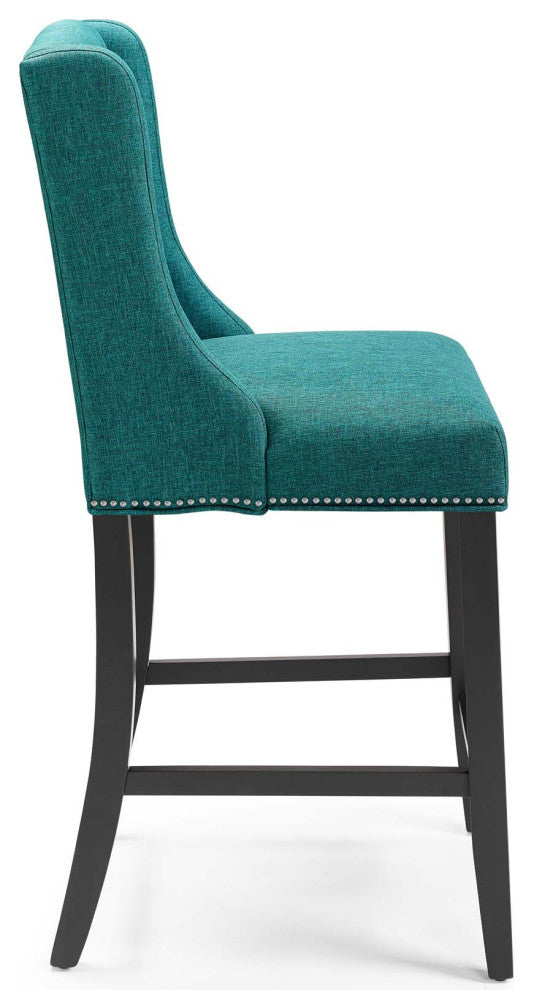 Baron Counter Stool Upholstered Fabric Set of 2 EEI-4016-TEA