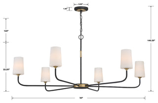 Niles 6-Light Black Forged/Modern Gold Chandelier