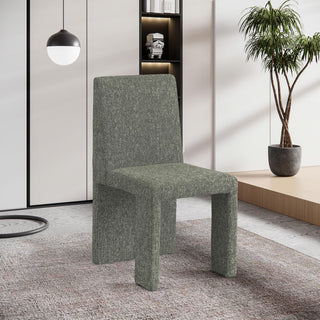 Benson Upholstered Dining Chair, Green, Linen Texured Fabric
