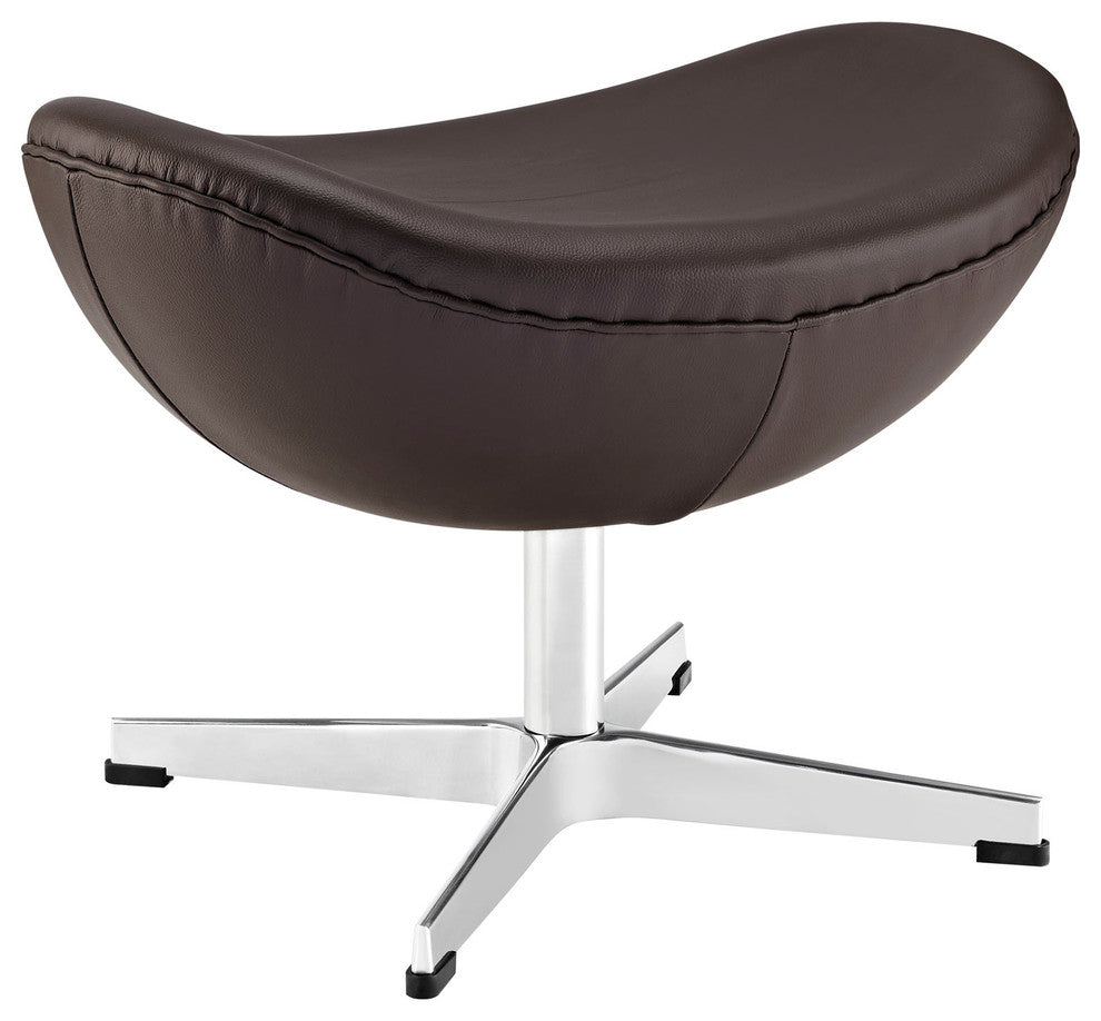 Modern Contemporary Living Room Leather Ottoman Brown