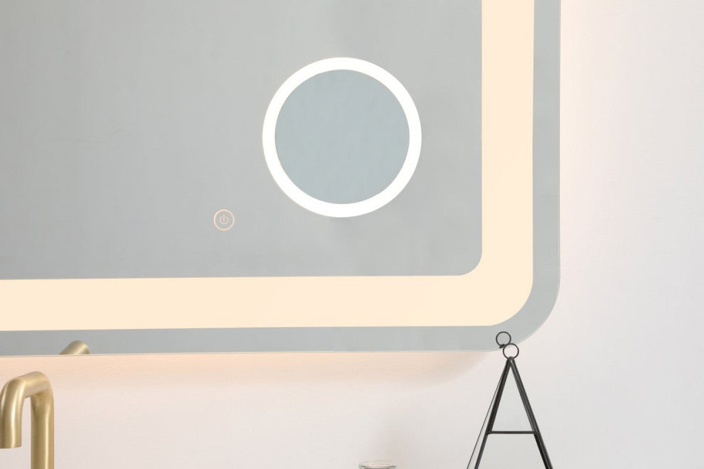 Lucy 36"x48" Hardwired LED Mirror With Magnifier and Color Changing Temperature