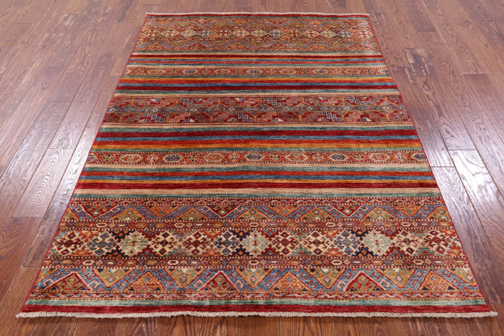 4' 10" X 6' 8" Khorjin Super Kazak Handmade Rug - Q12611
