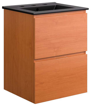 Scenic 18" Wall-Mount Bathroom Vanity, Cherry Black