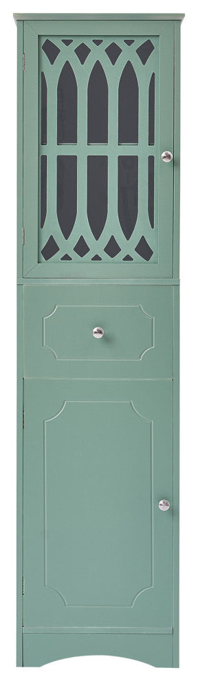 64" Tall Freestanding Bath Storage Cabinet, Adjustable Shelves