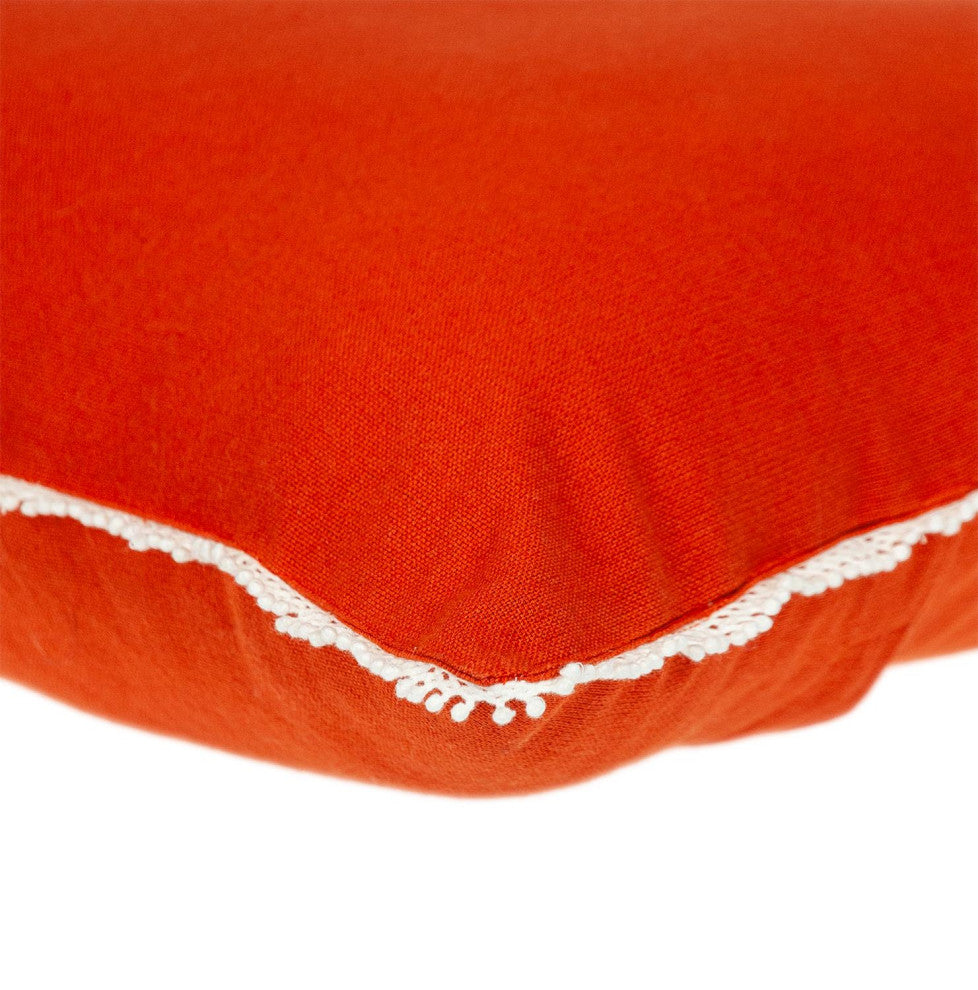 Parkland Collection Transitional Solid Orange Square 16" x 16" Pillow