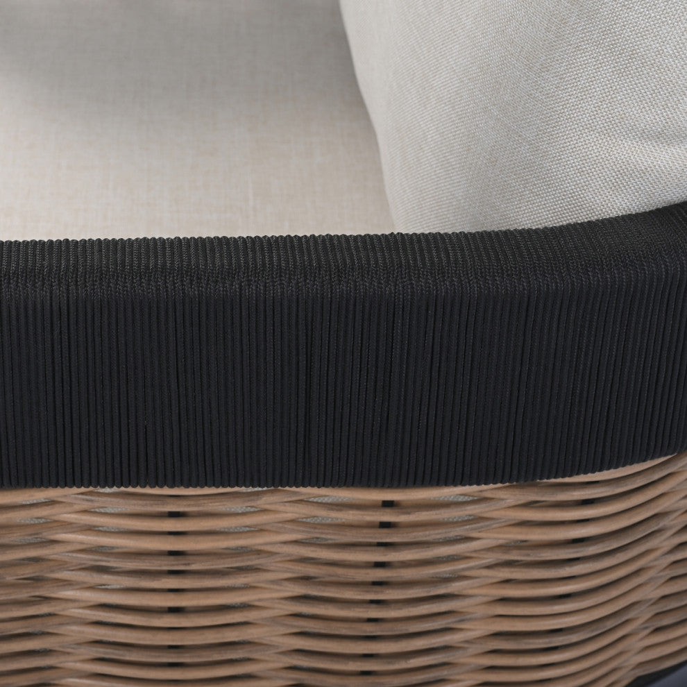 Safavieh Harrison Indoor-Outdoor Chair, Set of 2, Black/Taupe