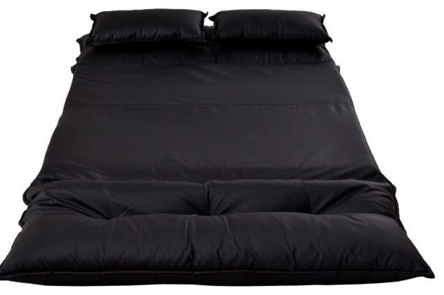 Foldable PU Leather Leisure Floor Sofa Bed w/ 2 Pillows