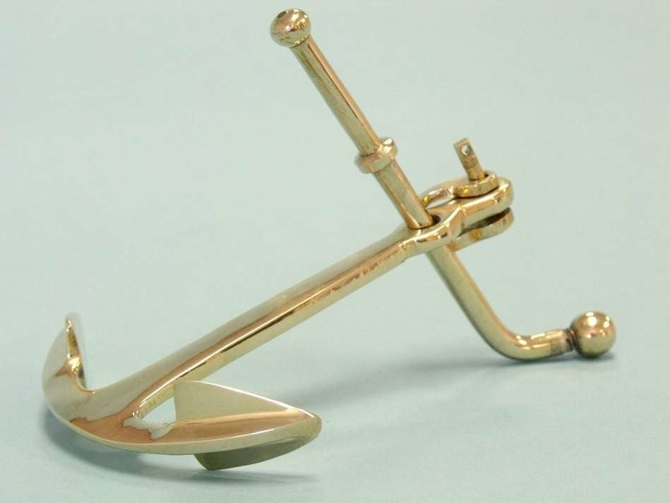Solid Anchor Paperweight, Brass