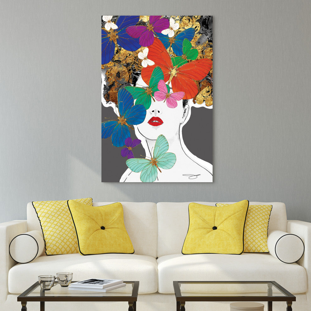 Beautiful Woman Printed Wall Art Unframed Free Floating Tempered Glass