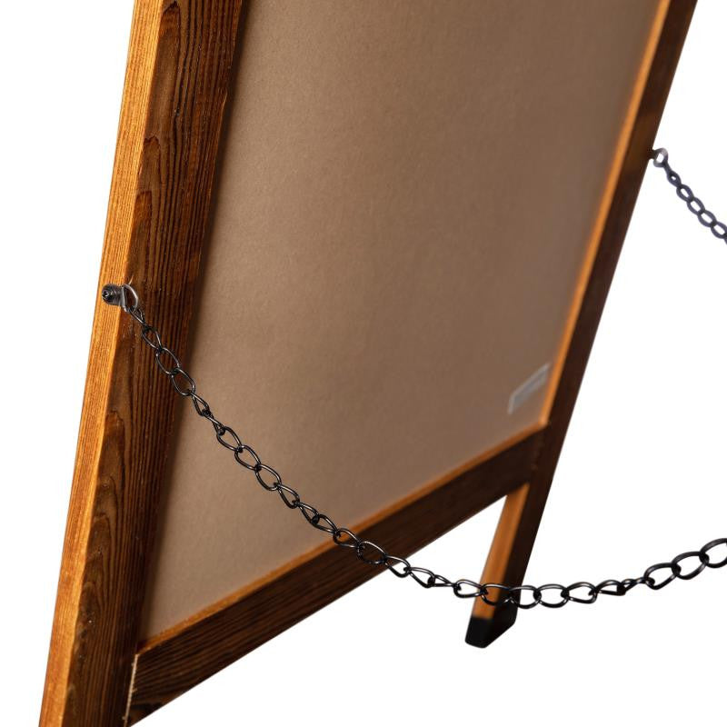 48" x 24" A-Frame Indoor/Outdoor A-Frame Magnetic Chalkboard Sign Set, Torched Brown