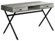 24" Gray and Black Computer Desk With 2-Drawers