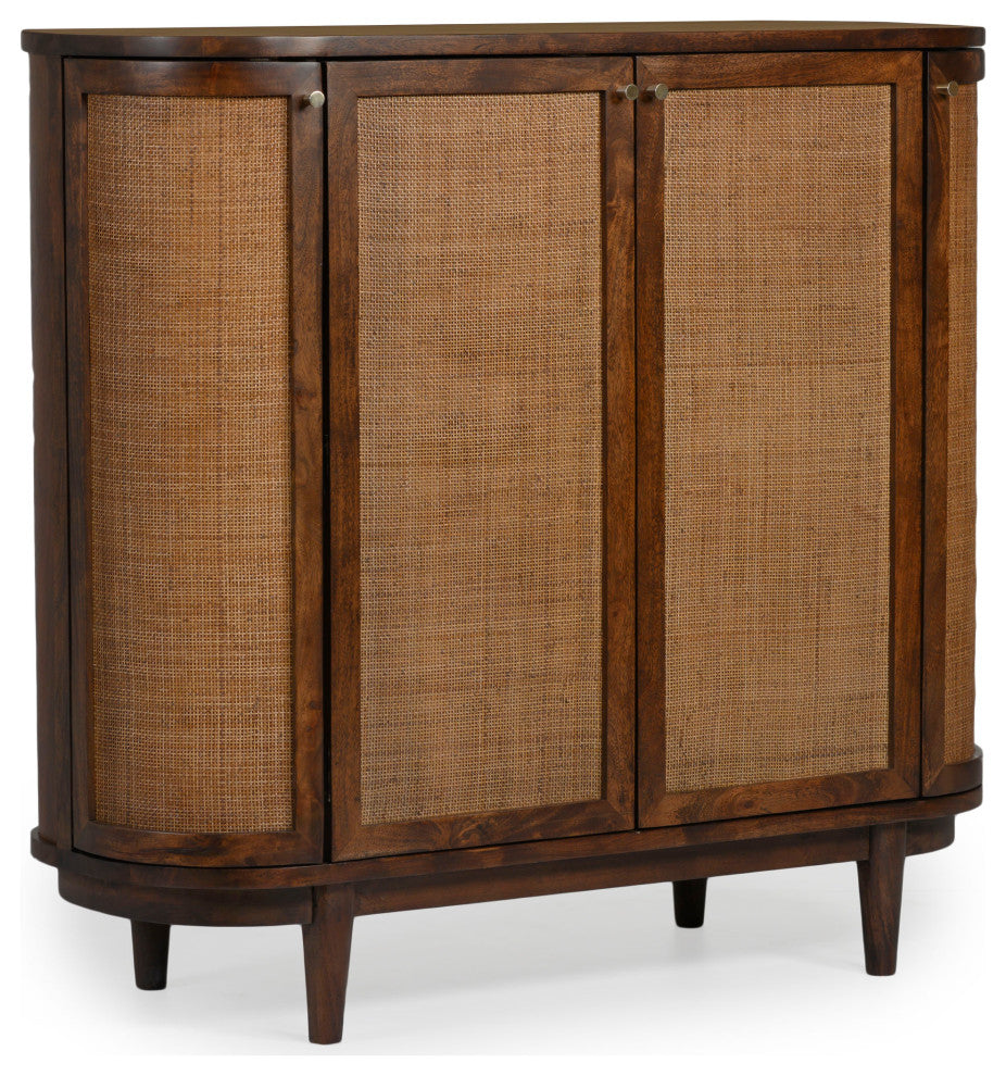 Canggu Storage Cane Solid Wood Cabinet