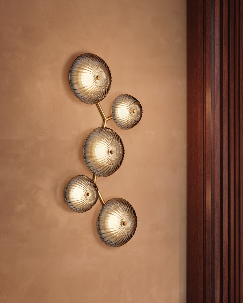 Corbett Lighting Birmingham LED Flush Mount, Vintage Brass, 51.5"Dx5.75"H