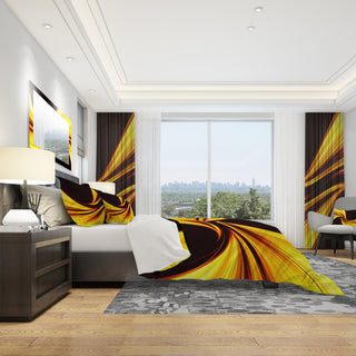 Mellow Yellow Harmony Abstract Modern Duvet Cover Set, King