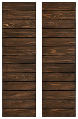 Horizontal Slat Board and Batten Exterior Shutters Pair, Coffee Brown, 54"