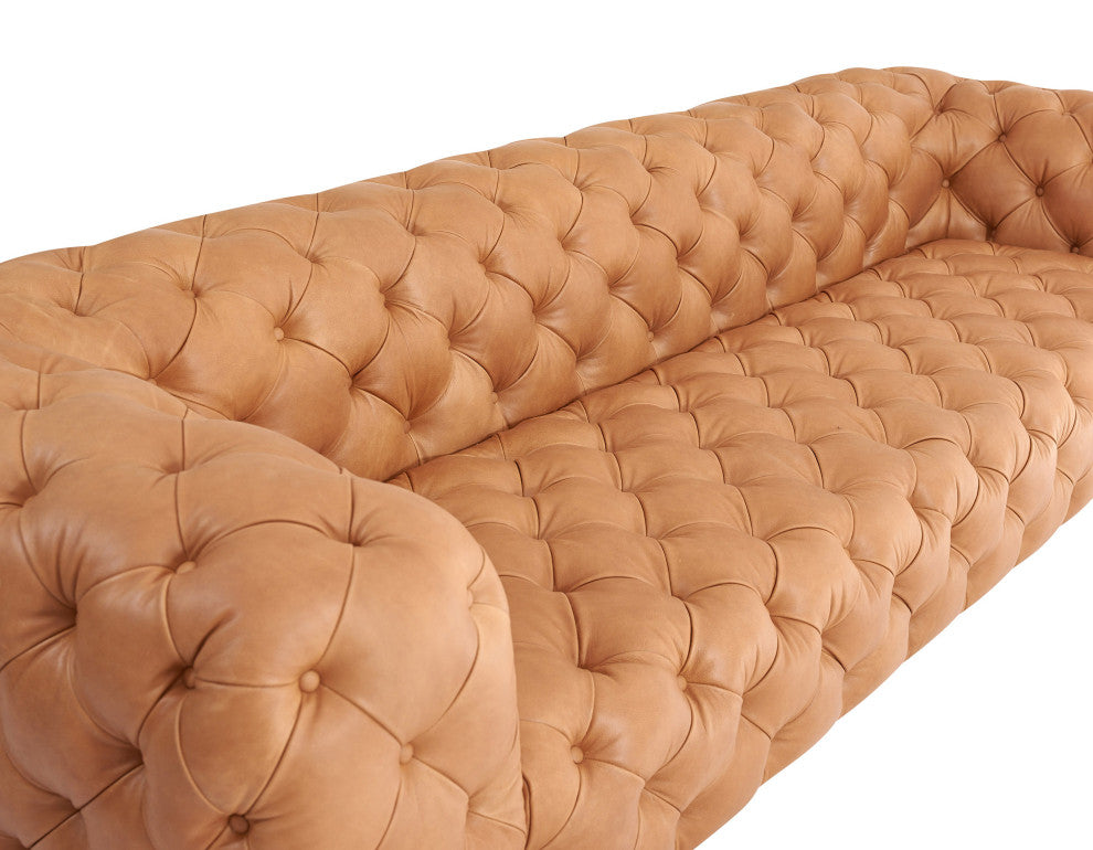 Divani Casa Dexter, Transitional Camel Tufted Sofa