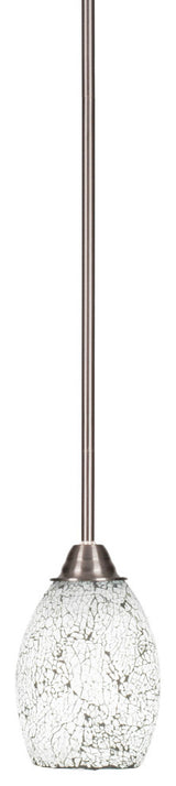Paramount 1-Light Mini Pendant, Brushed Nickel, 5" Black Fusion Glass