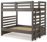 My Bed Now Everest Twin-over-Twin 2-Drawer Wood Bunk Bed with Ladder in Brown