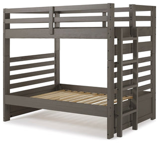 My Bed Now Everest Twin-over-Twin 2-Drawer Wood Bunk Bed with Ladder in Brown