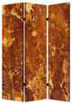 HomeRoots 1" x 48" x 72" Multi Color Wood Canvas Brown Marble Screen