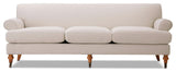 Alana Lawson 88" 3-Cushion Tight Back Sofa, Sky Neutral Beige Polyester