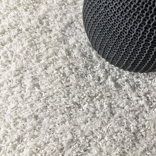 Mercer Shag Plush Area Rug, White, 3 X 5