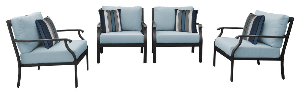 kathy ireland Madison Ave. 4 Piece Aluminum Patio Furniture Set 04g, Tranquil