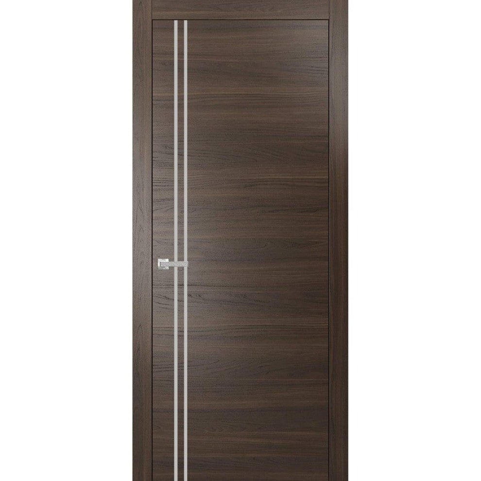 Solid French Door 36 x 80 | Planum 0310 Chocolate Ash with| Bathroom