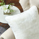 Heavy Faux Fur Throw Pillow Covers 2pcs Set, Bright White, 26''x26''