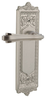 Egg & Dart Plate With Fleur Lever, Satin Nickel, Left-Handed