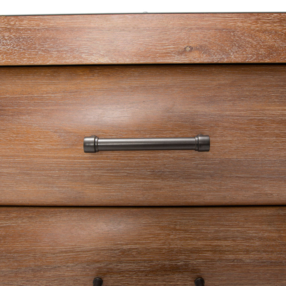 Brooklyn Walk 6-Drawer Wood Chest - Burnt Umber