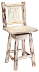 Montana Counter Height Bar Stool With Back and Swivel, Ready to Finish