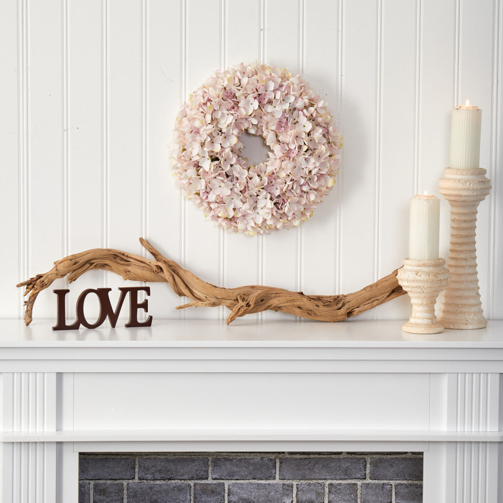 16in. Hydrangea Artificial Wreath