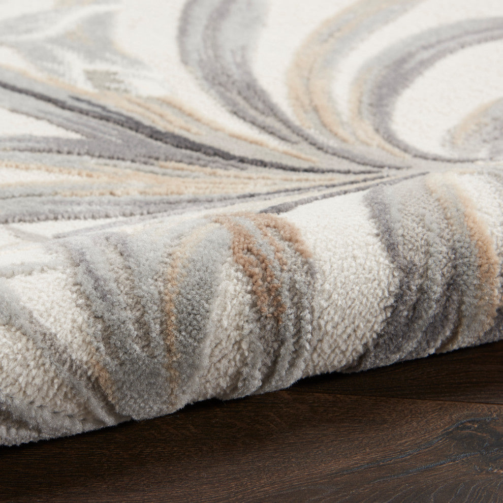 Nourison Seaside 7'10" x 9'10" Ivory/Grey Coastal, Nautical and Beach Indoor Rug