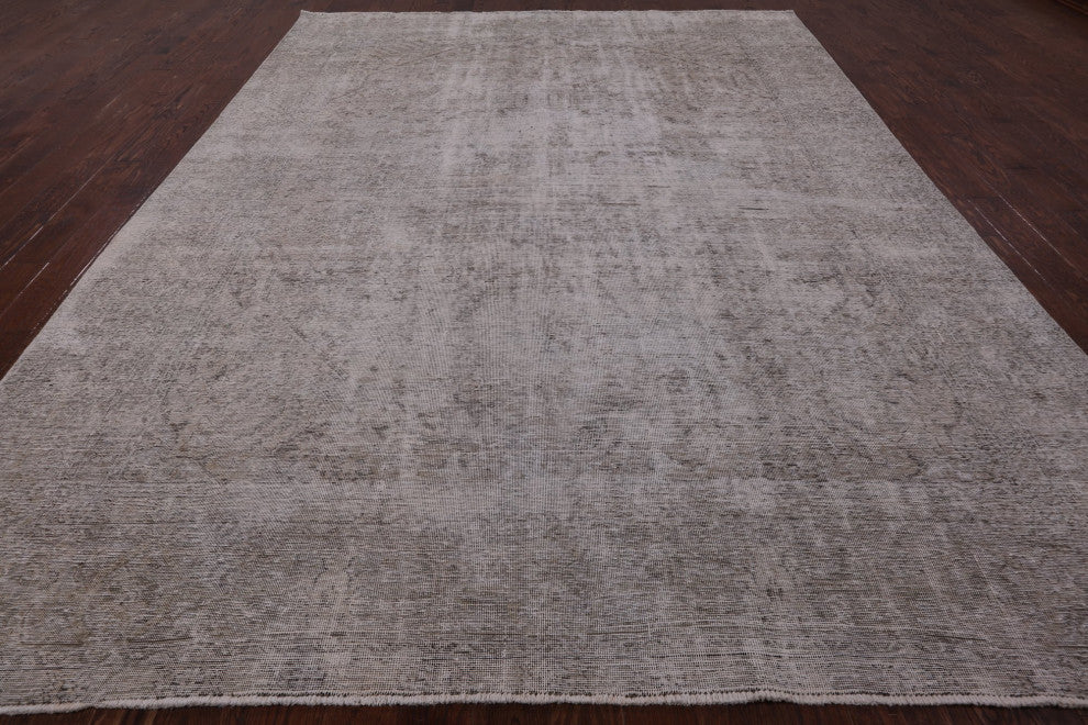 9' 4" X 12' 7" Persian Vintage White Wash Hand Knotted Rug Q4674