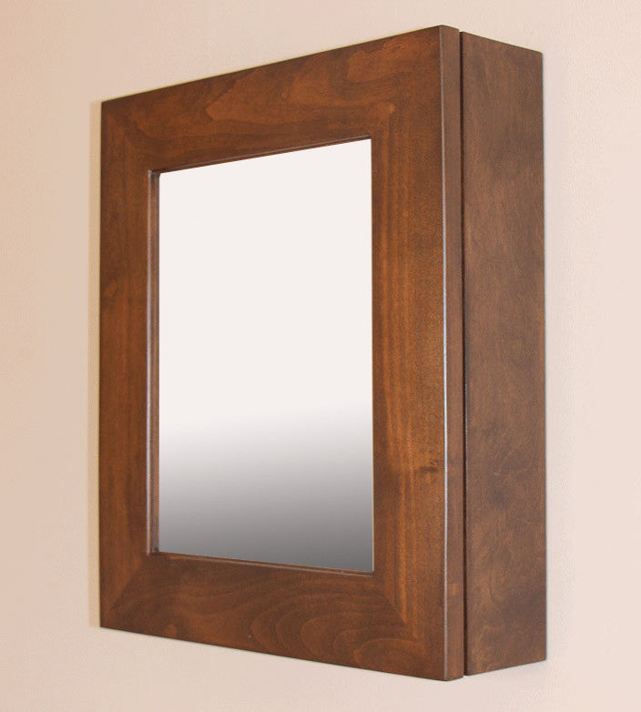 Wall Mount Mirrored Medicine Cabinet, Caramel